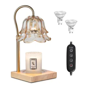 Flower Candle Warmer Lamp with Timer & Dimmer, 2 Bulbs Height Adjustable, Fall Home Front Porch Decor, Thanksgiving Home Decoration, Gift for Birthday，Merry Christmas，TikTokShopBlackFriday