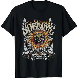Holafish Acid Wash Vintage Sun pattern T-Shirt, Heavy Weight Cotton Streetwear graphic vintage tees Menswear Womenswear Crewneck Tshirt sassy statement tees