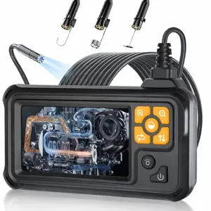 16.4FT Endoscope Camera with Light, 1080P HD Borescope Inspection Camera with 8 LED Lights, IP67 Waterproof Sewer Tools Snake Camera with 4.3" IPS Screen, 16.4Feet Semi-Rigid Cable for Auto & Plumbing