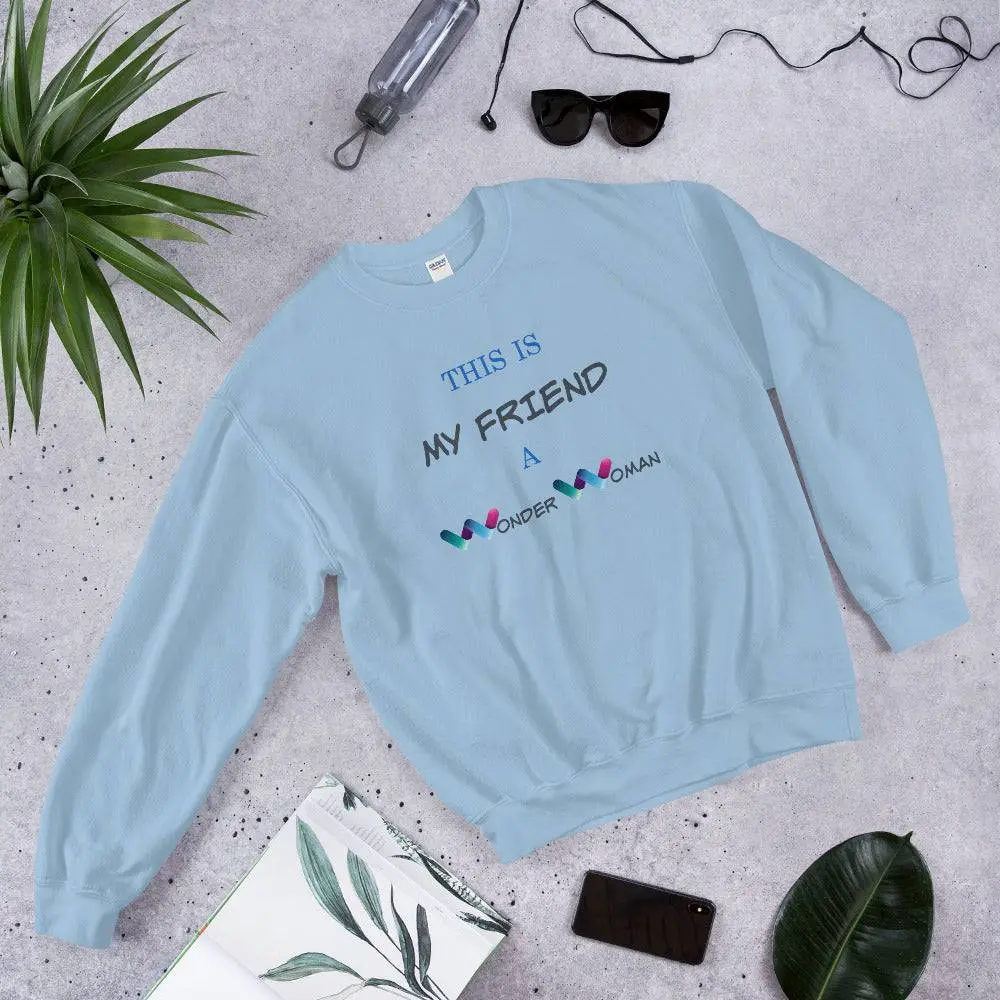 Best Friend Sweater, BFF Sweater, Best Friend Gift, Long Distance Friendship, Birthday Gift – Wonder Woman Friend - Gift for Sister – Gift For Friend, Women DC Heroes - Gift For her - Sister Club - Mom Gift -Best Friend Birthday Gift