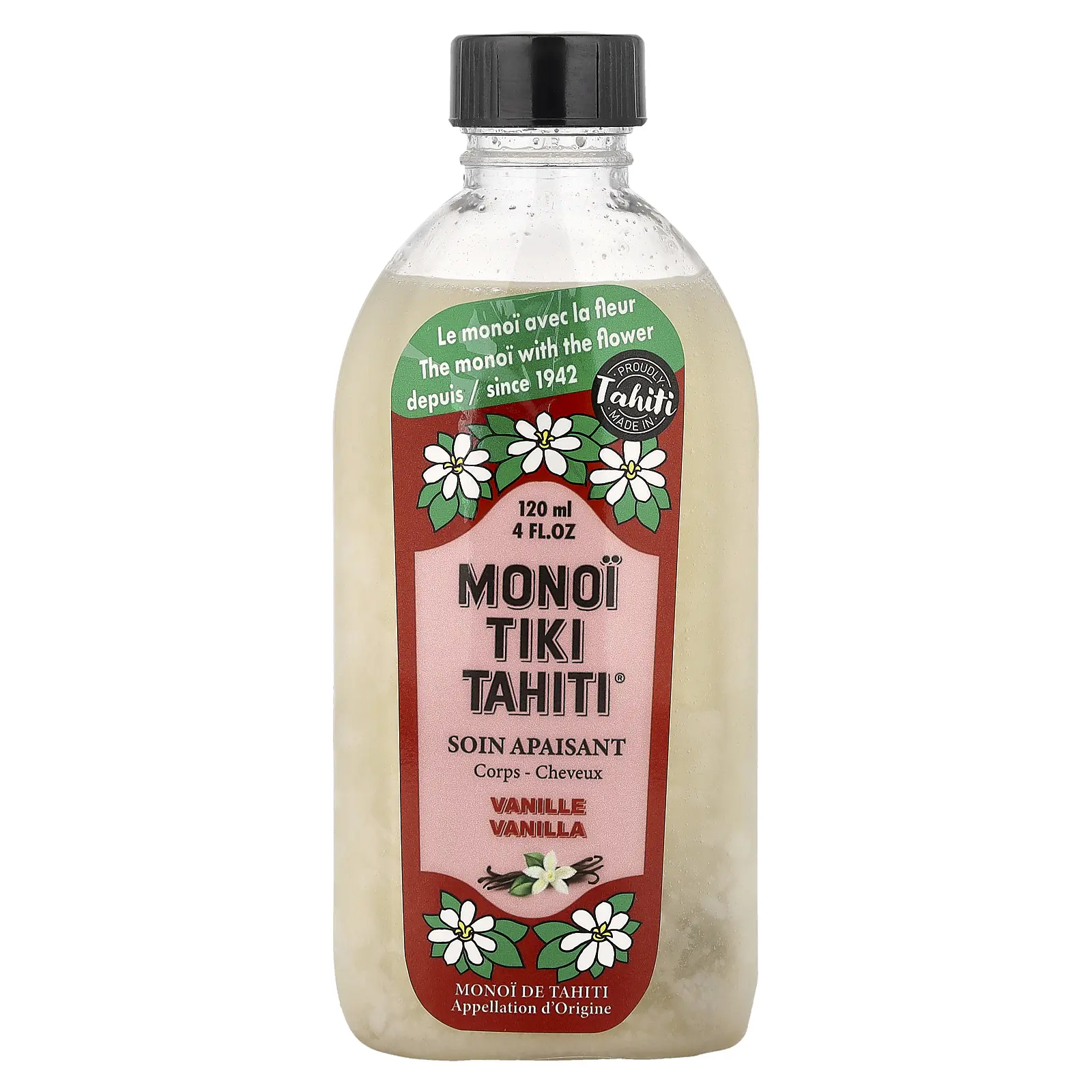 Monoi Tiare Tahiti Monoi Tiki Tahiti®, Coconut Oil, Vanilla, 4 fl oz (120 ml)