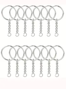60pcs Bulk Keychain Set, Detachable Keyring with Chain & Connectors, Ideal for DIY Projects, Secure Design, Durable Material
