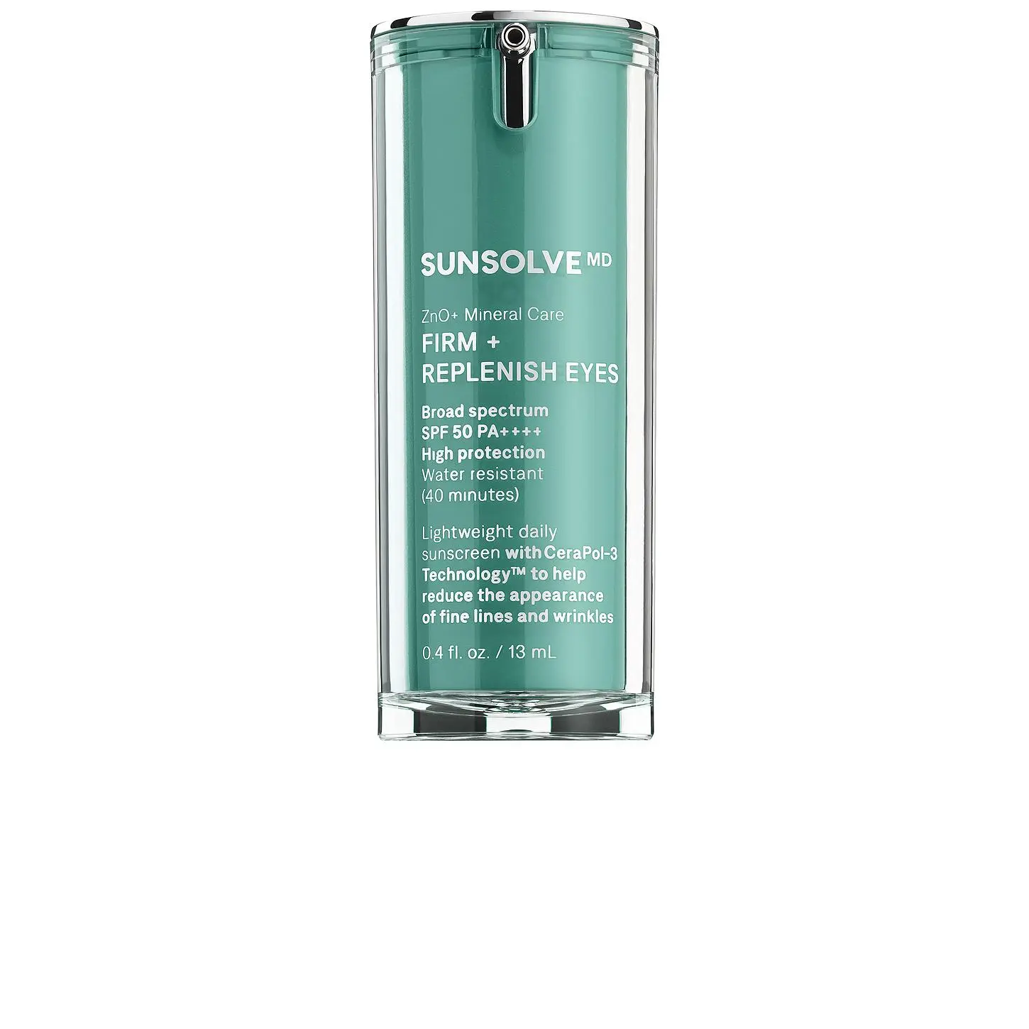 SunsolveMD ZnO+ Mineral Care Firm + Replenish Eyes SPF 50