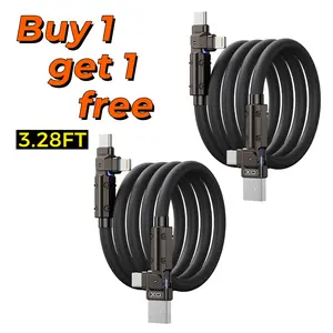 2PCS 60W USB-C to USB-C Cable,  with 90-Degree Rotating Head, Data Transfer, Fast Charging Cable for iPhone 17/16/15/14/13, Samsung, MacBook, iPad