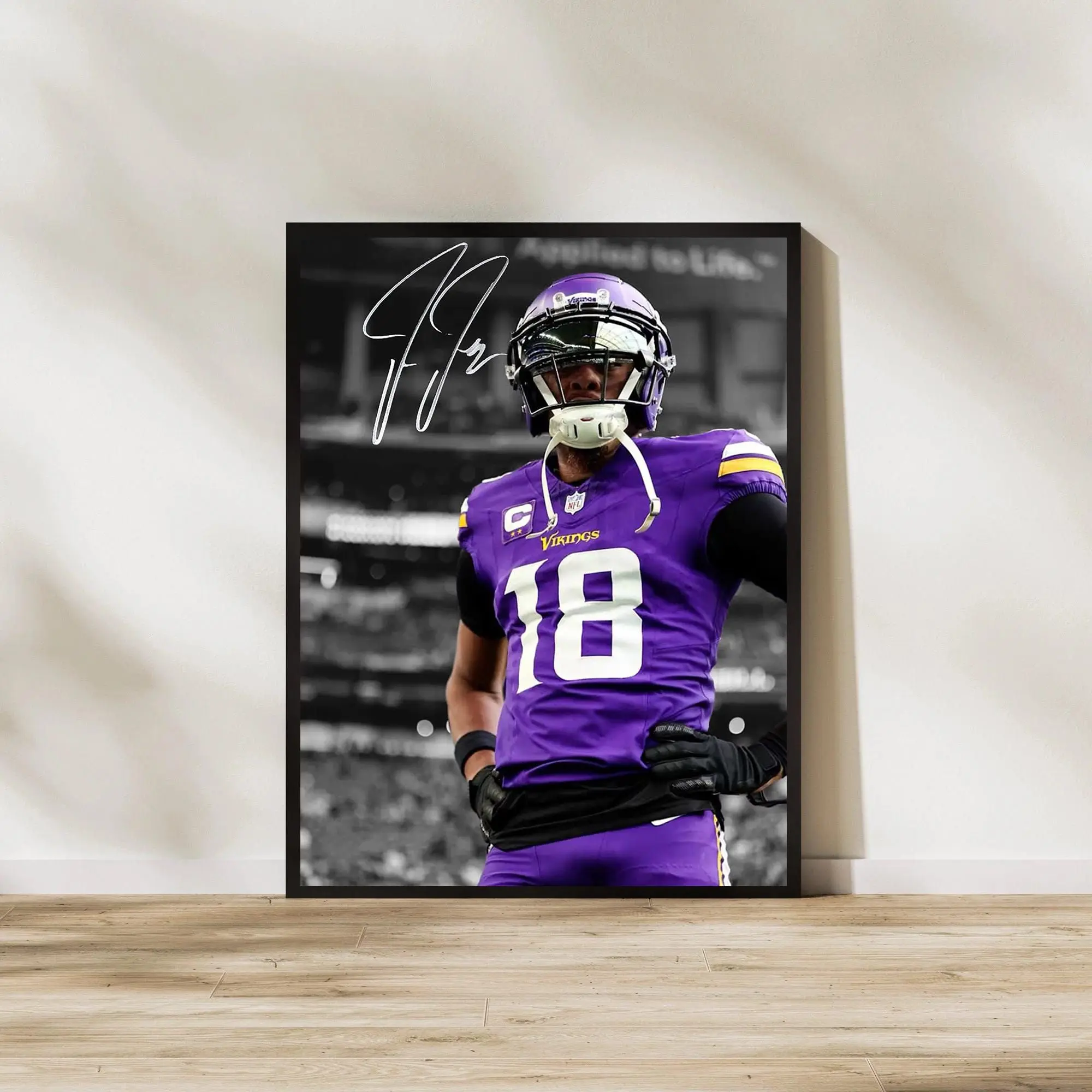 [SALE UP TO 40%] [Unframed] Justin Jefferson Vikings Art: Minnesota Football Poster