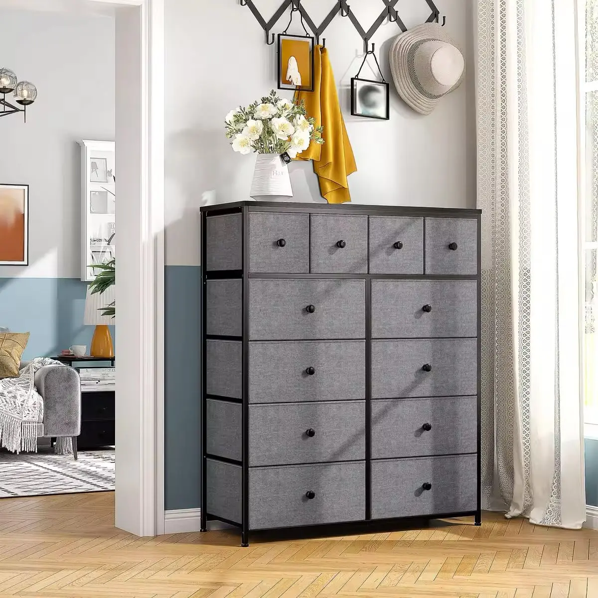 Gray-12 Drawers