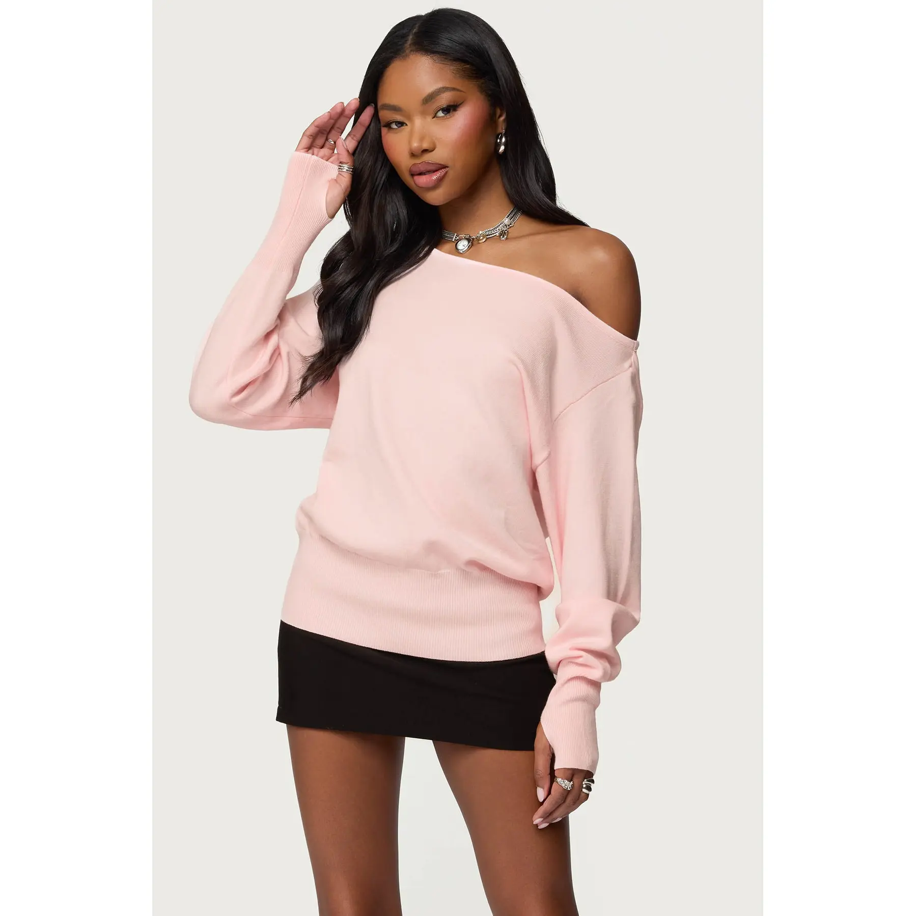 Off Shoulder Oversized Sweater