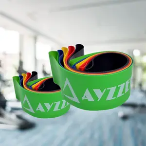 Resistance Exercise Fitness Loop Bands [Set of 5] for Rehabilitation Stretching Strength Training Muscle Toning Physical Therapy Abs Workout Training Pilates Flex Booty Glutes Yoga Squat Gym