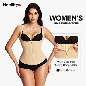 Nebility Women's Highwaist Corset Vest | Tummy Tuck Shapewear, Black | Sport & Daily Compression Womenswear Shaper Clothes Basic summerwins