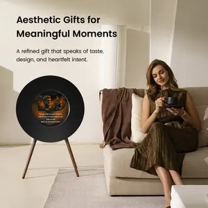 MorningBlues Record R1 Music Lyrics Bluetooth Speaker with Synchronized Lyrics Display 360° Immersive Sound & Bluetooth 5.1 for Smartphone Audio summervibes Electronic