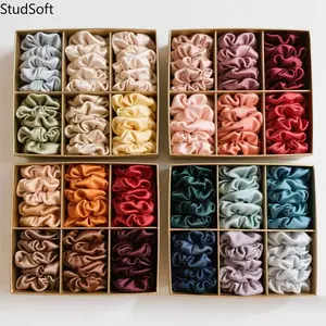 Women's 30PCS Satin Scrunchies - Colorful Hair Accessories, Soft Luxury Shiny Elastic Gentle No-Damage Hair Ties for Sports, Outdoor Use