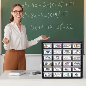 84 Pcs Toolbox Labels for Teacher 2" x 4.3" Classroom Tool Box Storage Stickers Decor Colorful Self-Adhesive Classroom Decal Teacher Drawer Tag for Back to School Organization(Stationery)