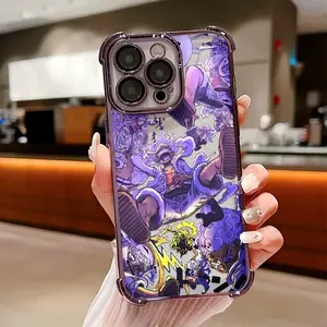 Gear 5 Phone Case for iPhone 17 16 15 14 Pro Max Plus Sun God Nika Purple Metallic Clear Shockproof 4 Corners Armor Protective Cover
