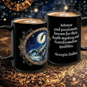 Scorpio Zodiac Black Coffee Mug: Astrology Gift, Home Decor