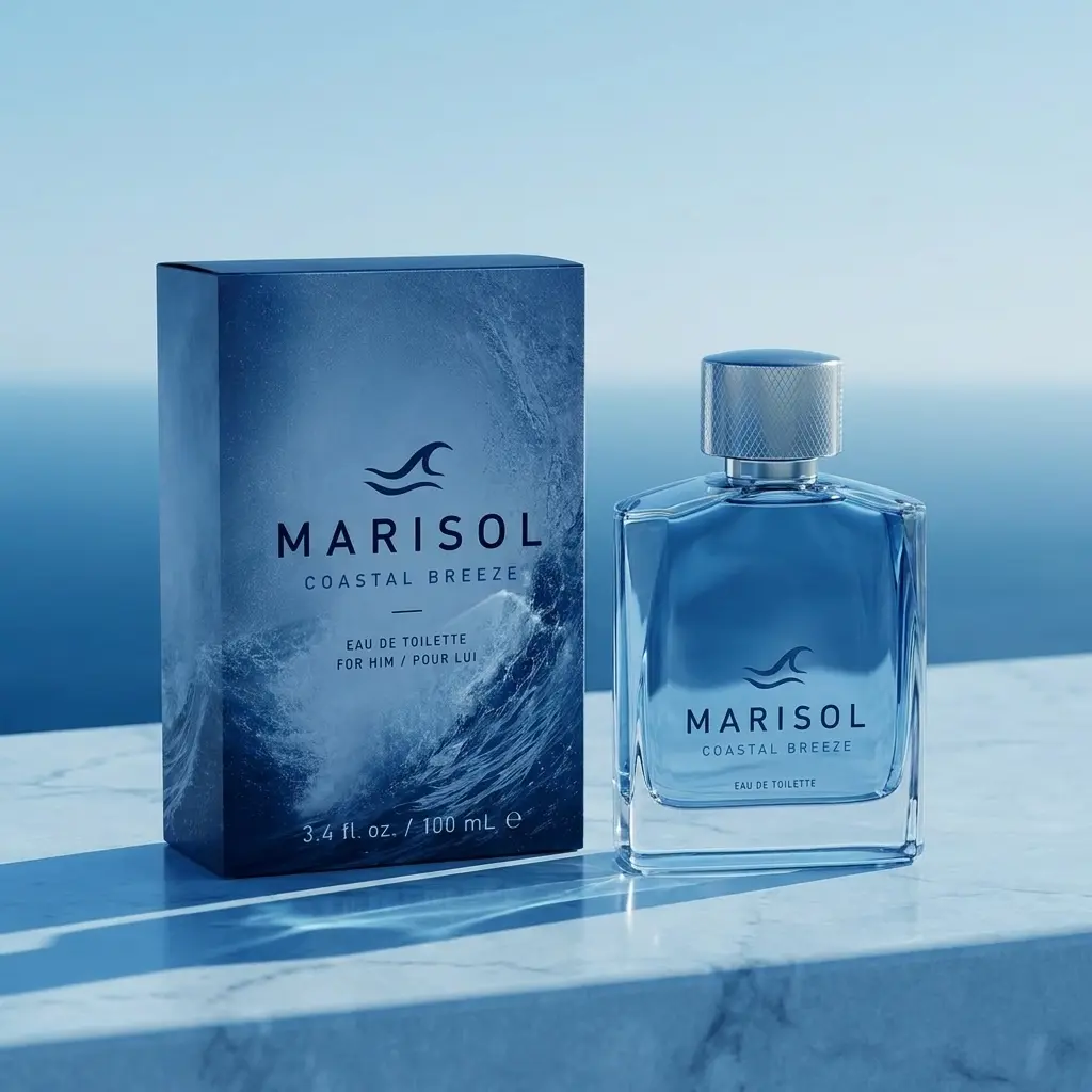 Men's Coastal Breeze Eau de Parfum - 100ml Aquatic Cologne with Clean Aqua, Oceanic Notes & Oceanic Dubai Scent, Long-Lasting Refreshing Aromatic Marine Fragrance