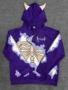 Men's Skeleton Print Drawstring Hoodie, Regular Fit Casual Long Sleeve Hooded Sweatshirt for Fall & Winter, Men's Clothes for Daily Wear