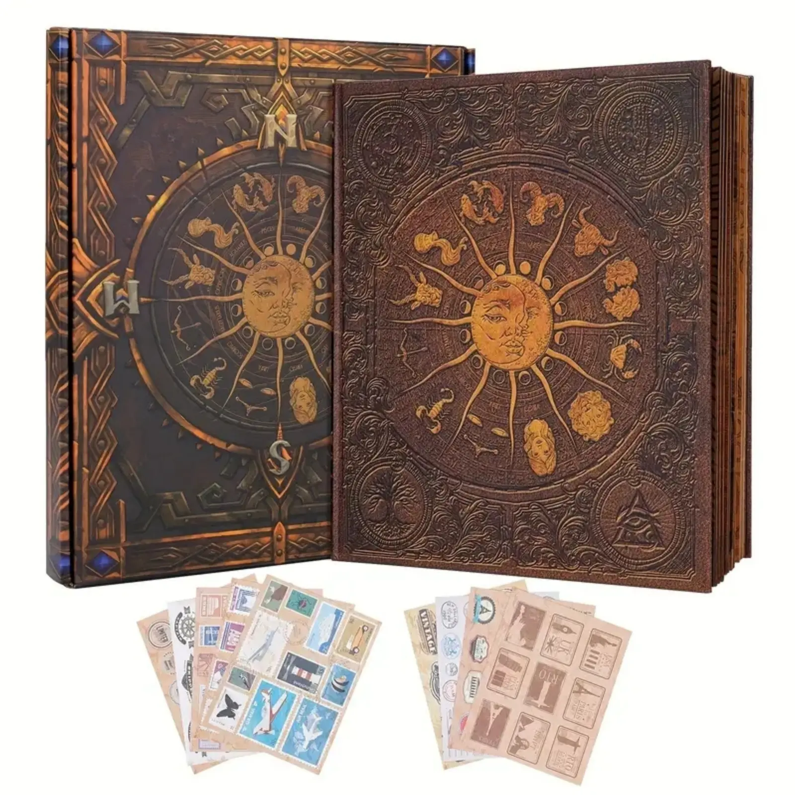 1pc Premium Retro Album, 128 Pages DIY Photo Album, Retro Handmade, Zodiac, Witch, Travel Journal, Valentine's Day, Mother's Day, Father's Day, Christmas, New Year Anniversary Gift