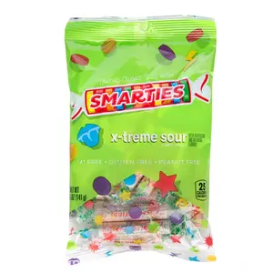 Smarties X-Treme Sour Sugar Candy | Gluten Free Peanut Free Dairy Free | Vegan Friendly Halloween Treat | Individually Wrapped - 5 oz Bag