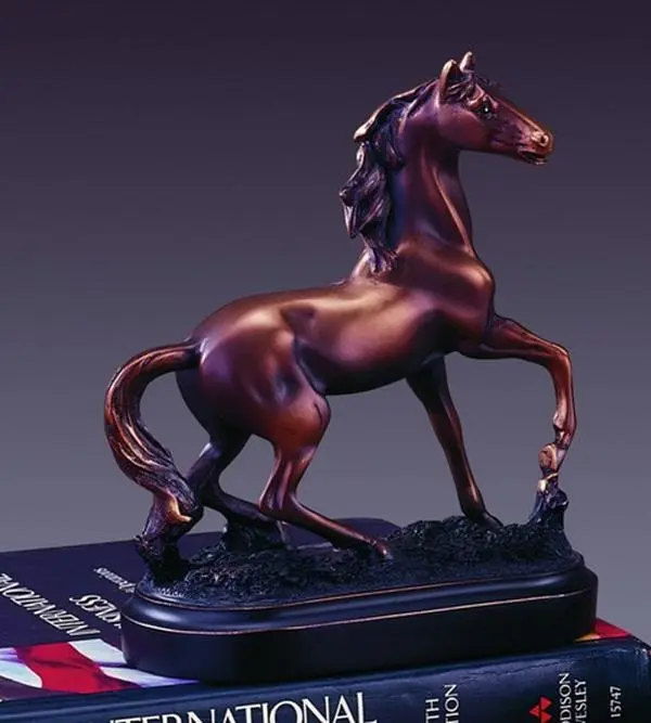 Marian Imports F13008 Horse Bronze-Plated Cold-Cast Resin Statue, 1.1 lbs, 5.5 x 2.5 x 6.6 in, Room Decor Ornament, Collectible Gift Figurine, Horse Statue