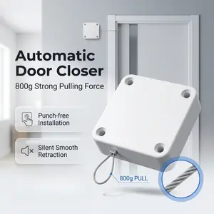 800g Tension Punch-Free Automatic Door Closer, Retractable Silent Spring Self-Closing Device, Suitable for Sliding Doors, Practical Home Security Accessory
