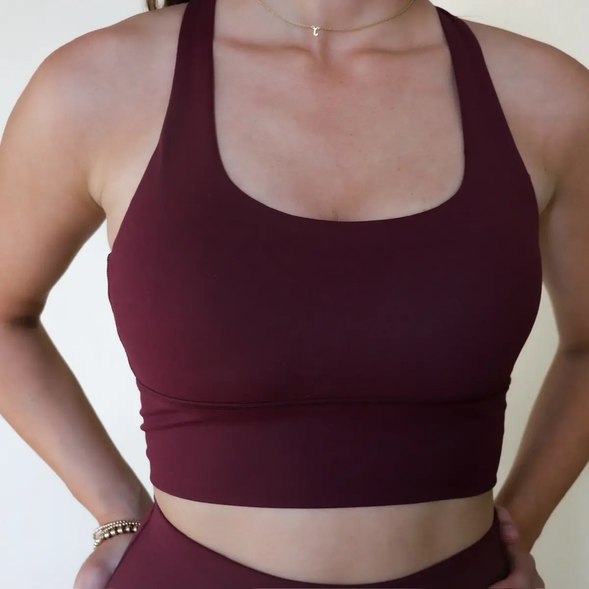 DEZZA Activewear Buttery Soft Sets WINE RED color  [Pilates] [Running] [Barre] [Yoga]