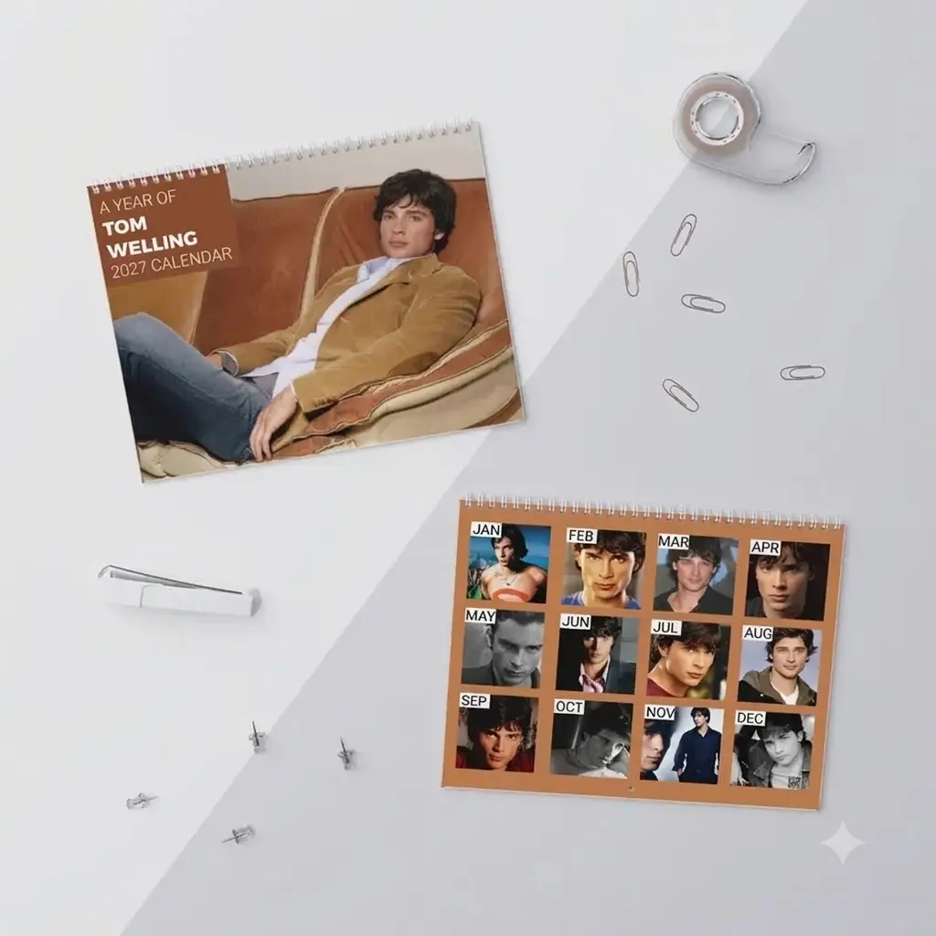Tom Welling 2027 Wall Calendar Planner, Superhero Movie Calendar, Holiday Calendar Gift For Fan, Gift For Her, Gift For Him, Celebrity Crush Merch