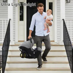 (No latch base)Baby Stroller, Foldable Newborn Stroller, Equipped with Five Point Seat Belt and A Chest Clip, Can be Pushed in Both Directions, with Shock-absorbing Wheels, Suitable for Traveling #Summervibes