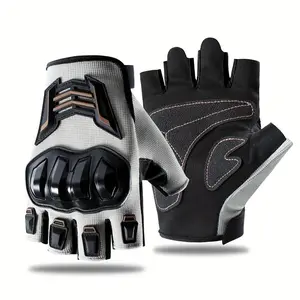 Motorcycle Half Finger Gloves, 1 Pair Breathable Non-slip Motorcycle Gloves, Motorcycle Protective Gear for Men & Women, Motorcycle Riding Gloves
