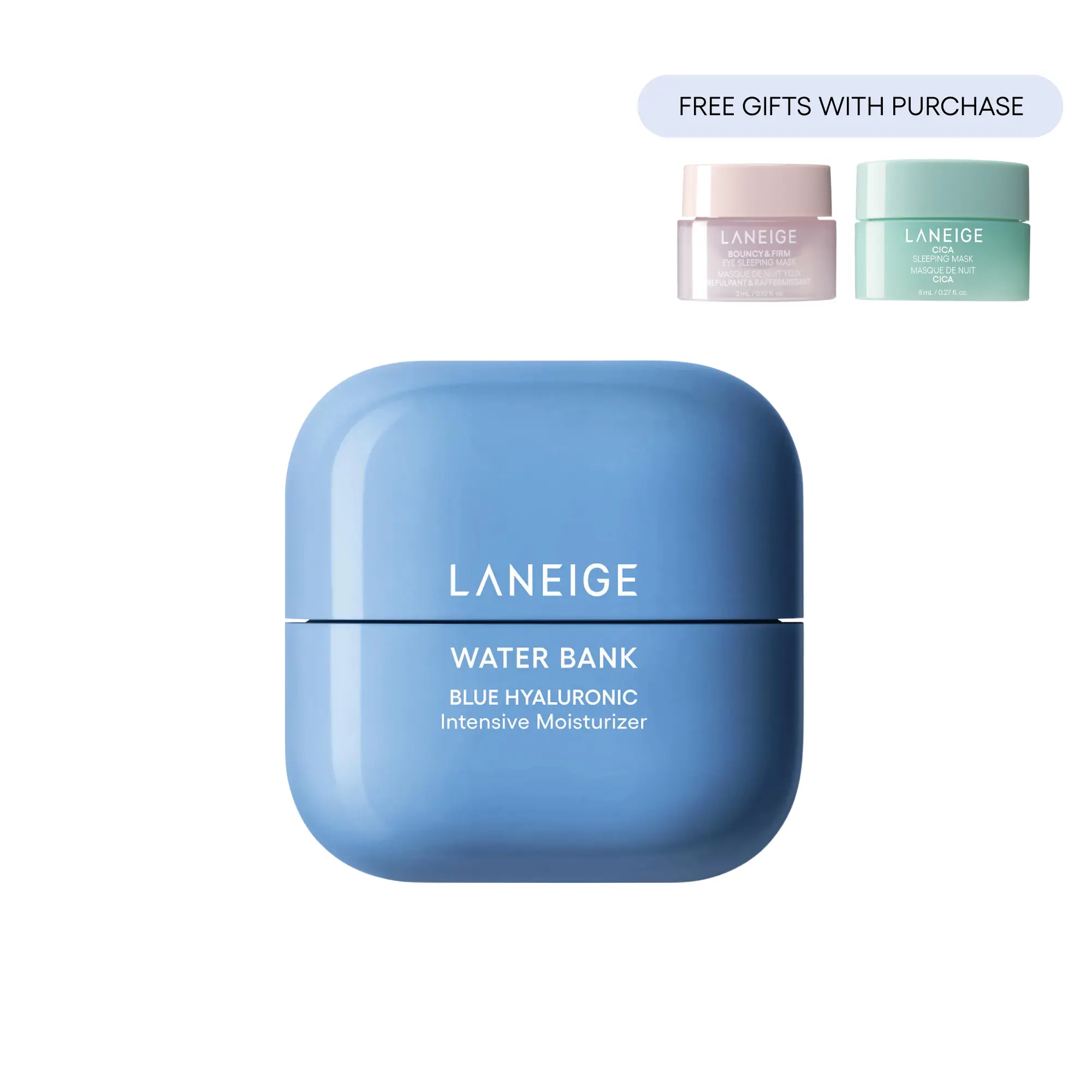 Laneige Water Bank Blue Hyaluronic Intensive Moisturizer, Hydrating & Barrier-Boosting Face Cream, Korean Skincare, Infused with Peptides & Squalane