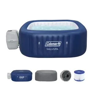 Bestway Coleman Hawaii AirJet Inflatable Hot Tub with EnergySense Cover, Blue