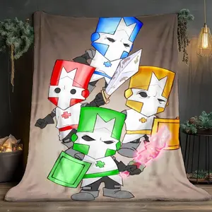 Castle Crashers Game Pattern Soft and comfortable home blankets, small throw blankets, nap blankets, perfect Christmas gifts for friends and besties. Super soft heat-pressed blankets. Y251223032