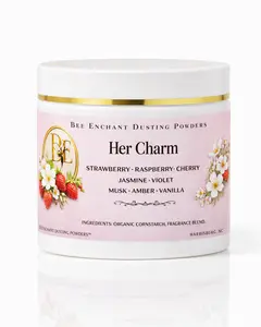 Bee Enchant’s H.E.R Charm Custom Body Dusting Perfume Powder- Scented - Finely Milled powder Talc-Free Fragrance Vanilla Daily- Natural Shower Powder