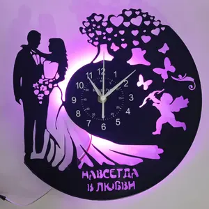 Wedding Theme Vinyl Wall Clock, Decorative Hanging Clock, Perfect Gift for Couples, Home Decoration Accessory