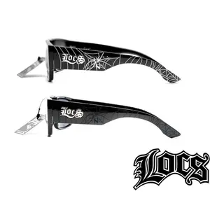Spider Web Locs Sunglasses - Black Design, Stylish , Classic Style, Black Background with White Spider Web Design uv400 protection sun
