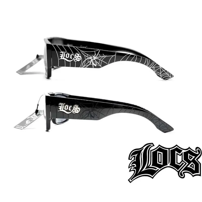 Spider Web Locs Sunglasses - Black Design, Stylish , Classic Style, Black Background with White Spider Web Design uv400 protection sun
