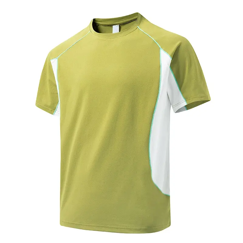 New Summer Men's Crewneck Patchwork Short-Sleeve Sporty T-Shirt - Stylish Minimalist Color-Block Casual Pullover for Outdoor Sports #SummerVibes, Sporty T-Shirts