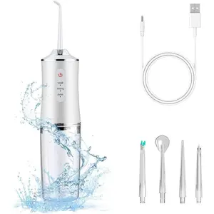 4-Pack Electric Water Flosser with Smart Chip, Portable Oral Irrigator with Detachable Water Tank
