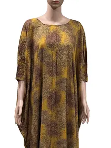 Bac Dhexe Indonesian Bati with Garbasaar Dress Abstract Pattern Half Sleeves Casual Wear for Women