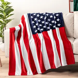 PAVILIA Patriotic Blanket, American Flag Throw Blanket for Sofa Couch Bed, Soft Microfiber Sherpa Fleece Reversible, USA Military Veteran July 4th Gift