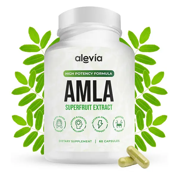 Organic Amla Capsules 1000mg – Organic Indian Gooseberry Fruit Supplement – Organic Amla Powder – 60 Capsules