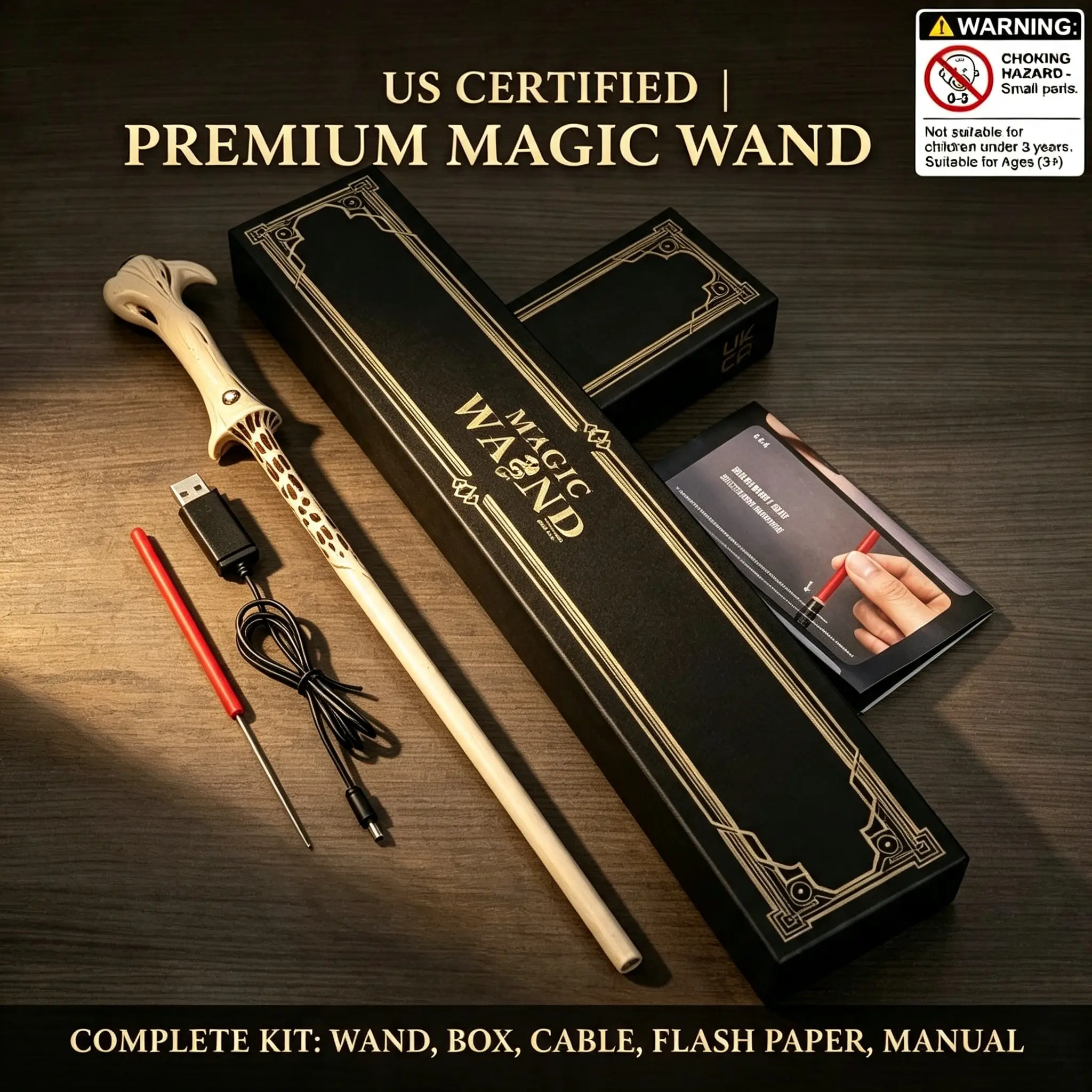 Hot-selling Magic Wand Amazing Effect Reproduction Halloween Role Play Tools Stick Costume Role Play Party Props Premium Wizarding World Replica Wands