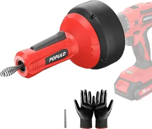 Heavy-Duty Manual Drain Snake - 16FT Metal Auger for basin, Shower, Bathtub & Toilet Clogs - Removes Hair, Soap Scum & Debris, Handheld Cleaner, Manual No Electricity Required