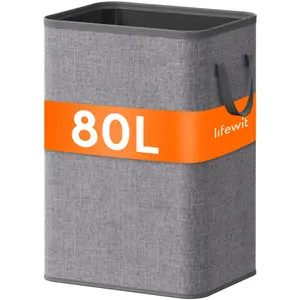 Lifewit 80/100L Large Laundry Hamper, Collapsible Basket with Handles, Foldable and Portable for Dorm, College, Bedroom, or Bathroom