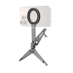 SmallRig Dual Magnetic Phone Tripod, Metal Cell Phone Mount Grip with 1/4" Threads, 270° Adjustable Phone Holder Mini Pocket Tripod for iPhone 17/16/15/14/13 Series -5649