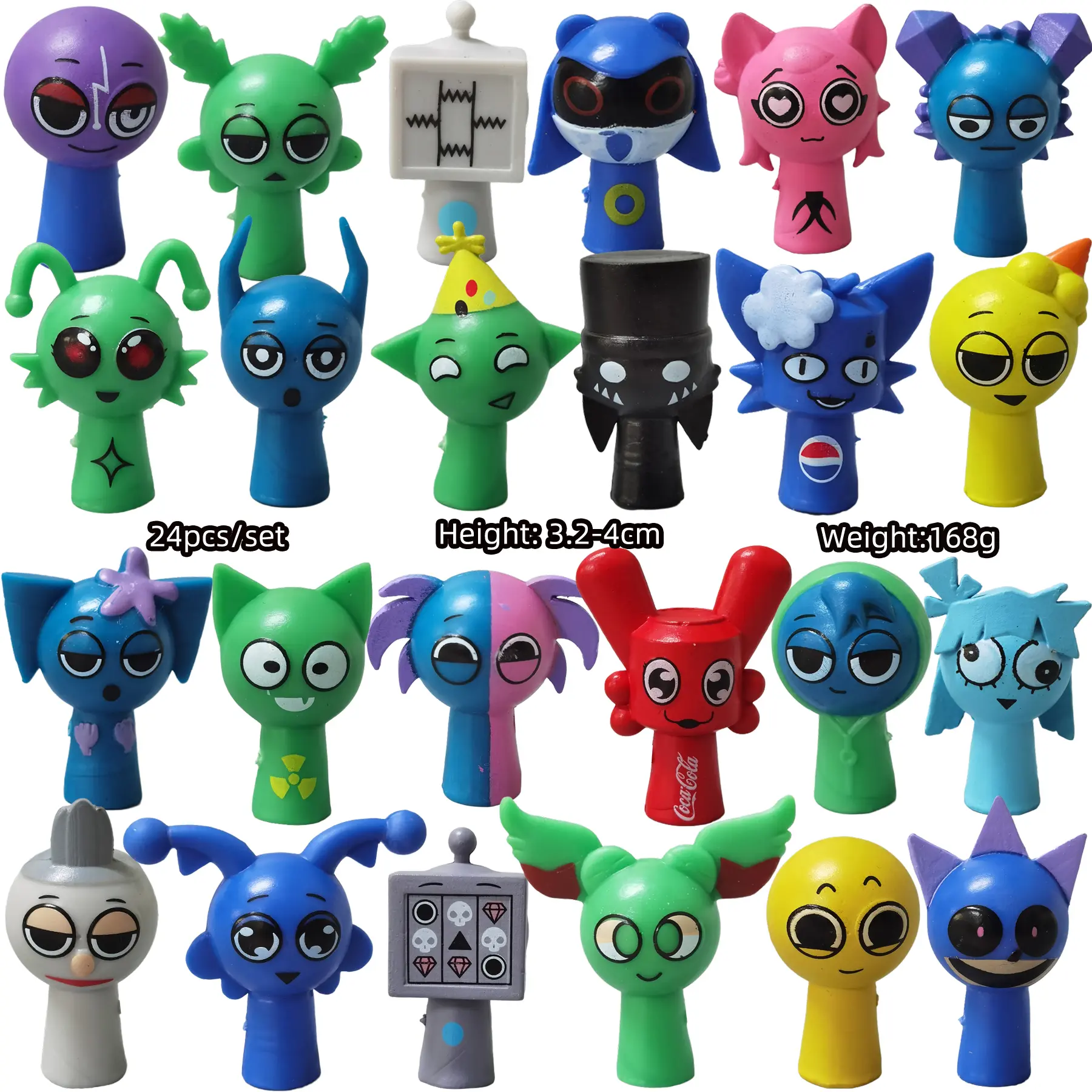 New 24Pcs Action Figures Set, Unique Whimsical Design Music Game Figurines, Creative Birthday Holiday Party Gift for Kids Fans, Collectible Desktop Decoration Toy