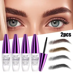 2-Pack Waterproof Long Lasting Peel Off Brow Gel, Natural Office Makeup, Great Gift for Her, 4 Colors for Versatile Daily & Office Looks, Cosmetic, Tinted Brow Gel, Eyebrow Styling Gel