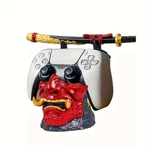 Demon Face Warrior Sword Controller Stand - Durable Resin Holder with Compact Design and Stability for PS5/PS4, a Bold Display & Functional Organizer, the Ultimate Gift for Serious Gamers