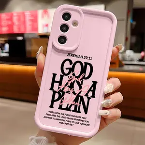 God Has A Plan Christian Soft Silicone Phone Case For Galaxy S26Ultra/S25Edge/S24fe/S23/S22/S21Plus/A13/A14/A15/A16/A17/A33/A34/A35/A36/A52/A53/A54/NOTE20 Drop Protection|Full Camera Protection|Anti-Scratch|Non-Slip|Perfect Birthday Gift for Her