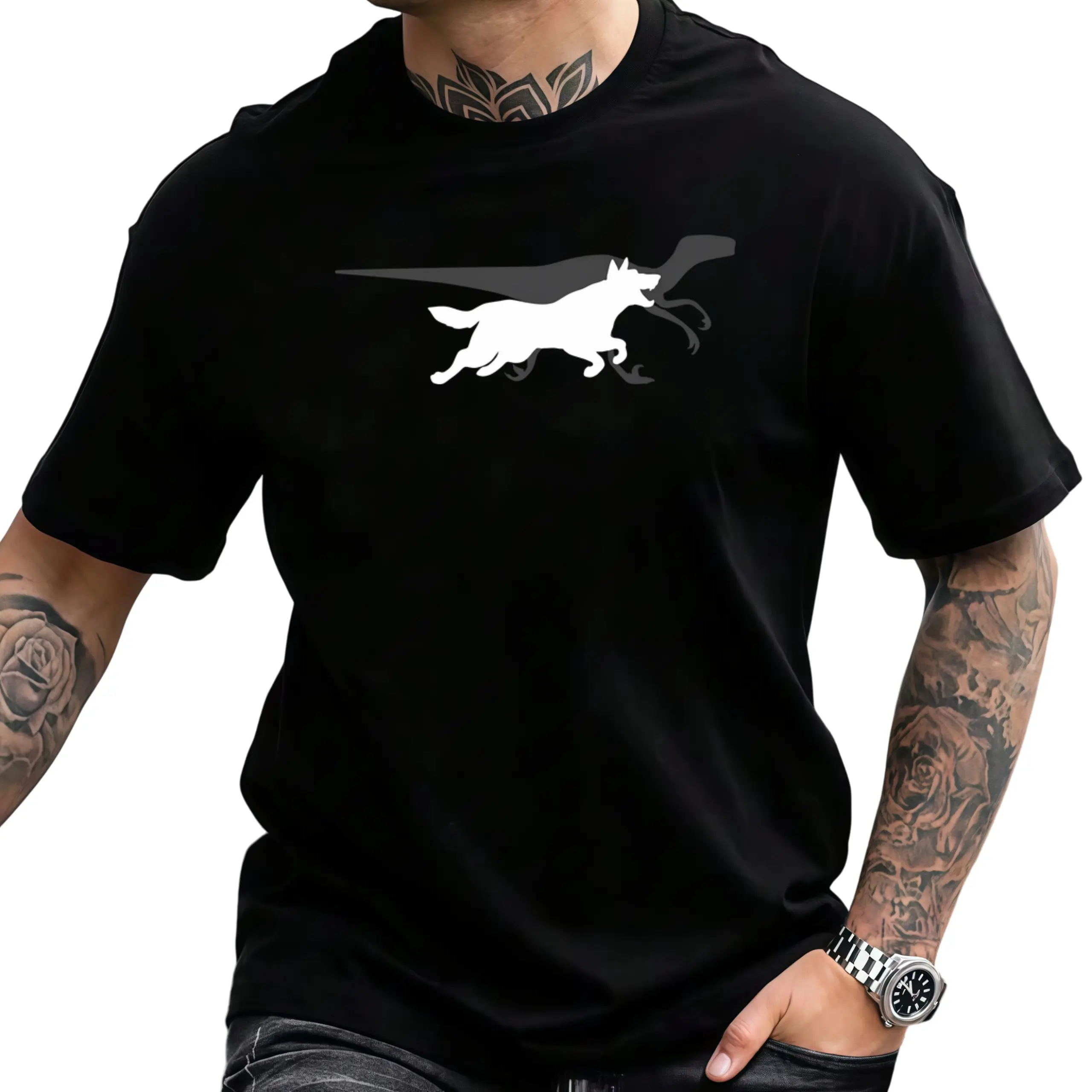 Belgian Malinois Velociraptor Maliraptor Maligator T-Shirt for Men  - Pure Cotton Retro Dog Breed Graphic Tee with Velociraptor Design, Casual Short-Sleeve Shirt for Belgian Malinois Owners & Fans