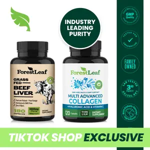 ForestLeaf Inside-Out Wellness Bundle – Grass-Fed Beef Liver 3000mg & Multi Collagen with Hyaluronic Acid & Vitamin C Capsules
